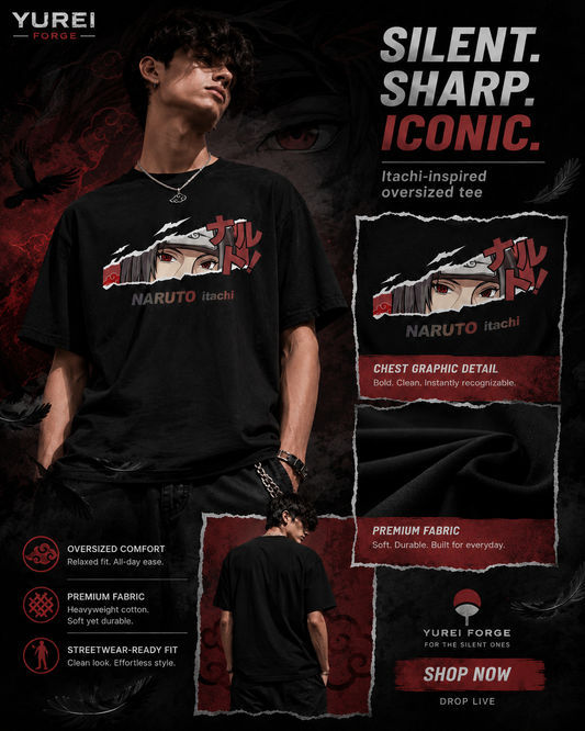 ITACHI UCHIHA - 240GSM - OVERSIZED TEE